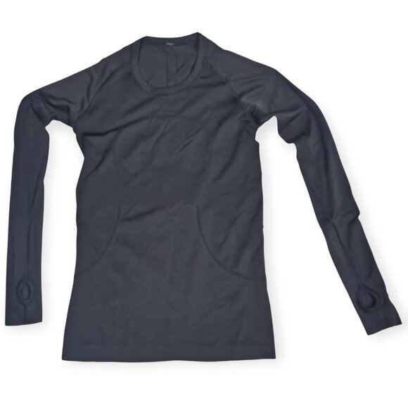 Lululemon Swiftly Tech 2.0 Long-Sleeve Top Black Stretch Size 4 - Picture 4 of 12